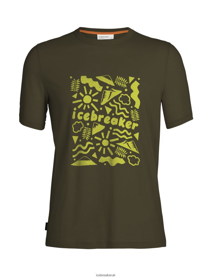 Icebreaker Men Tencel Cotton Short Sleeve T-Shirt Origins Z04NXR353 Clothing Loden - Image 1