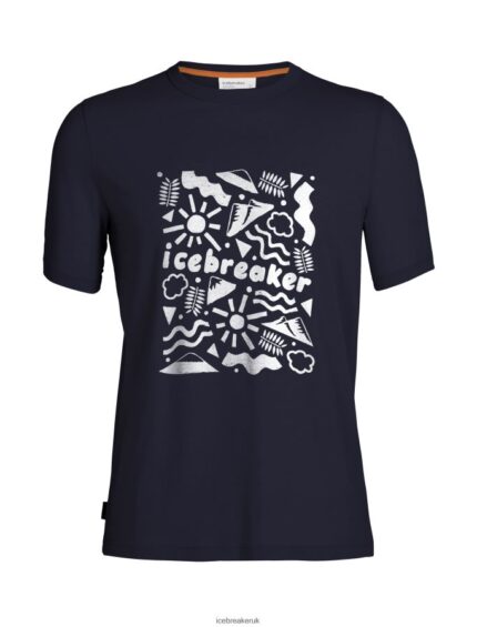 Icebreaker Men Tencel Cotton Short Sleeve T-Shirt Origins Z04NXR354 Clothing Midnight Navy