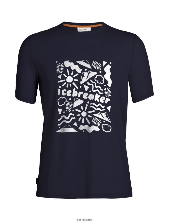 Icebreaker Men Tencel Cotton Short Sleeve T-Shirt Origins Z04NXR354 Clothing Midnight Navy - Image 1