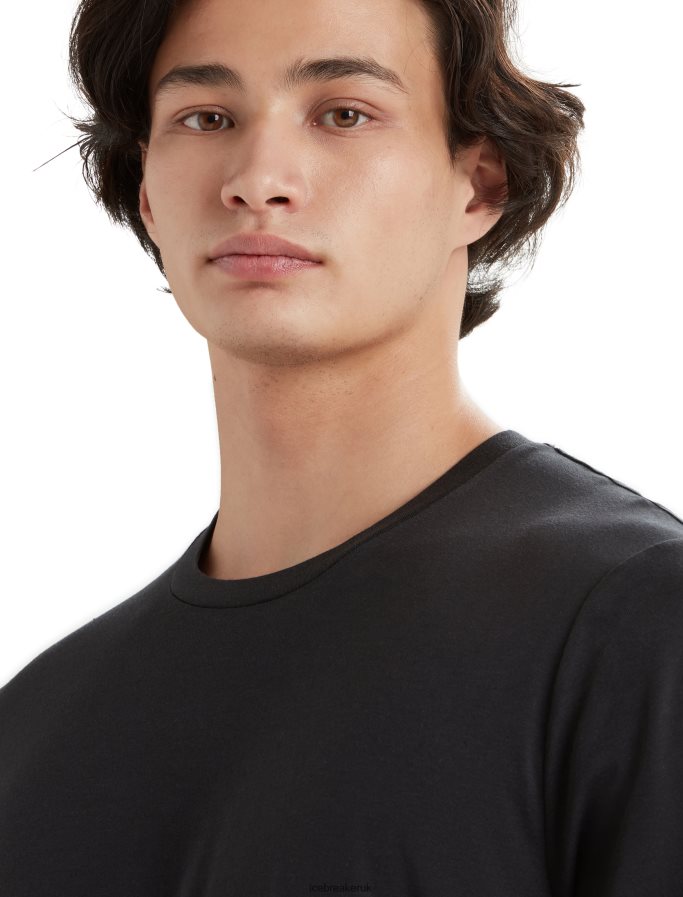 Icebreaker Men Tencel Cotton Short Sleeve T-Shirt Z04NXR76 Clothing Black - Image 4