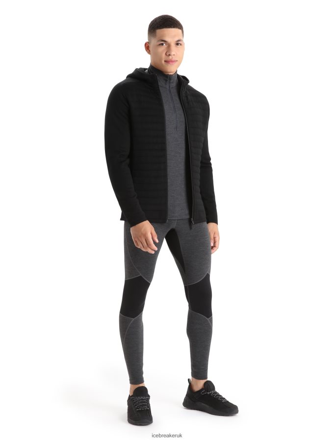 Icebreaker Men ZoneKnit Merino Insulated Long Sleeve Zip Hoodie Z04NXR228 Clothing Black - Image 3