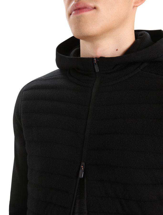 Icebreaker Men ZoneKnit Merino Insulated Long Sleeve Zip Hoodie Z04NXR228 Clothing Black - Image 5