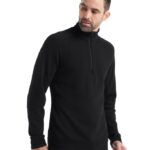 Icebreaker Men ZoneKnit Merino Long Sleeve Half Zip Z04NXR231 Clothing Black