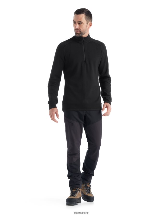 Icebreaker Men ZoneKnit Merino Long Sleeve Half Zip Z04NXR231 Clothing Black - Image 3