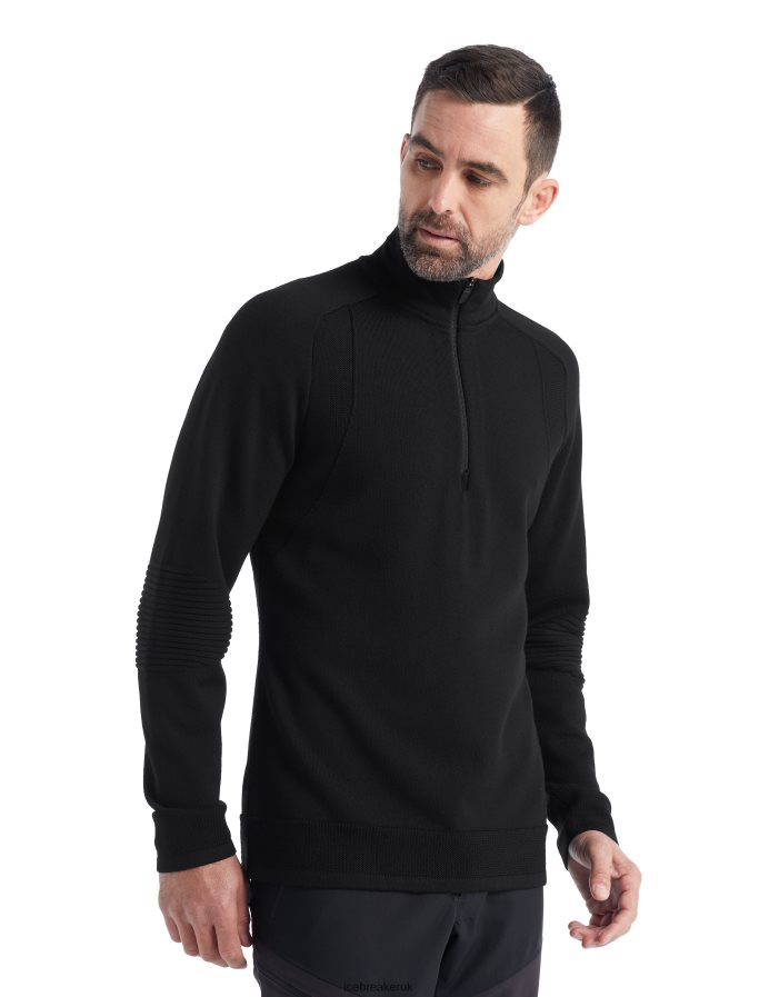 Icebreaker Men ZoneKnit Merino Long Sleeve Half Zip Z04NXR231 Clothing Black - Image 1