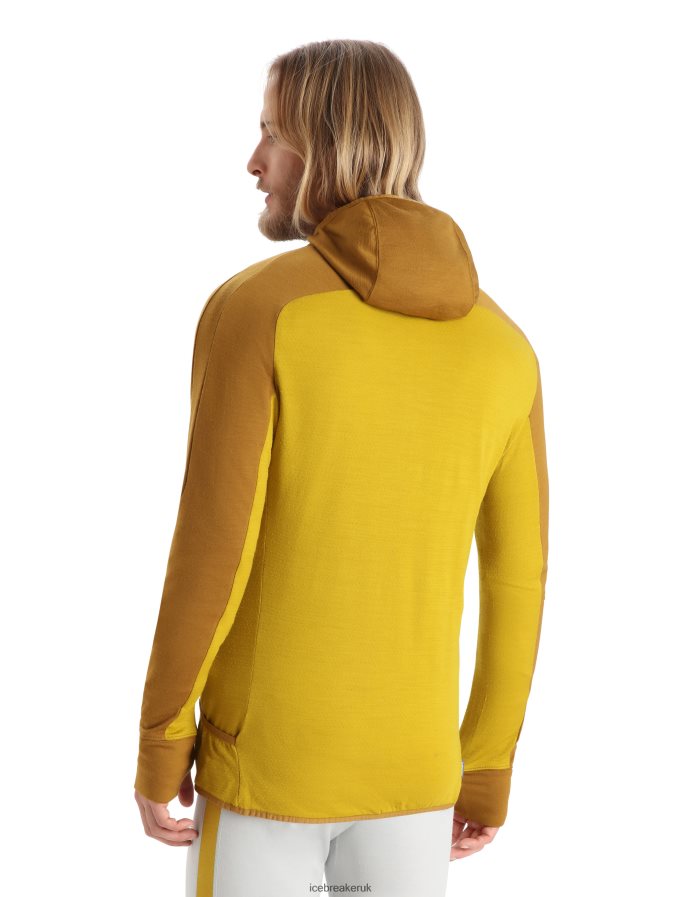 Icebreaker Men ZoneKnit Merino Long Sleeve Zip Hoodie Z04NXR408 Clothing Clove/Silent Gold - Image 2