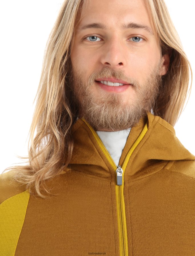 Icebreaker Men ZoneKnit Merino Long Sleeve Zip Hoodie Z04NXR408 Clothing Clove/Silent Gold - Image 4
