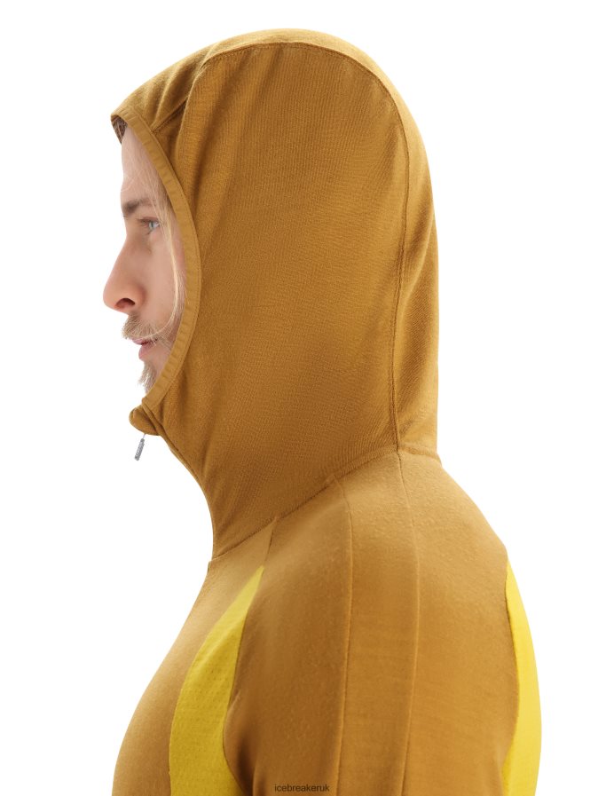 Icebreaker Men ZoneKnit Merino Long Sleeve Zip Hoodie Z04NXR408 Clothing Clove/Silent Gold - Image 5