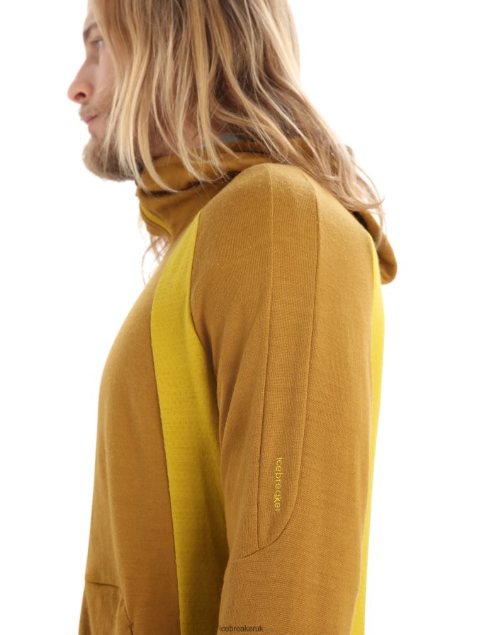 Icebreaker Men ZoneKnit Merino Long Sleeve Zip Hoodie Z04NXR408 Clothing Clove/Silent Gold - Image 6