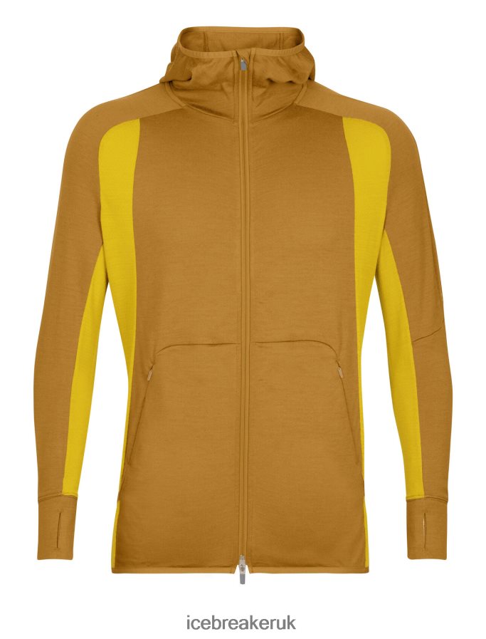 Icebreaker Men ZoneKnit Merino Long Sleeve Zip Hoodie Z04NXR408 Clothing Clove/Silent Gold - Image 10