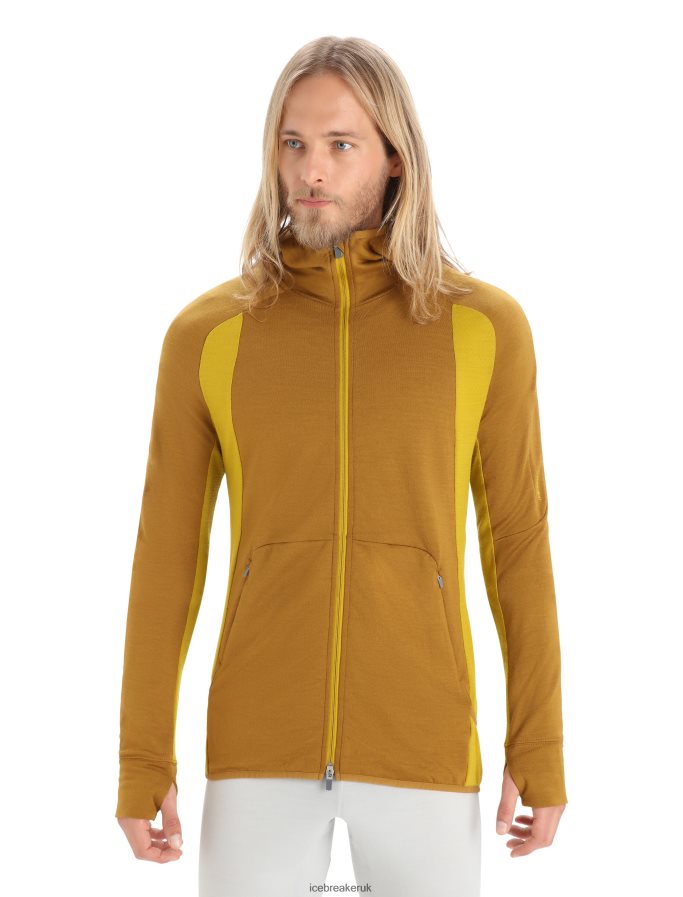 Icebreaker Men ZoneKnit Merino Long Sleeve Zip Hoodie Z04NXR408 Clothing Clove/Silent Gold - Image 1