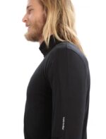 Icebreaker Men ZoneKnit Merino Long Sleeve Zip Top Z04NXR229 Clothing Black - Image 6