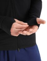 Icebreaker Men ZoneKnit Merino Long Sleeve Zip Top Z04NXR229 Clothing Black - Image 7