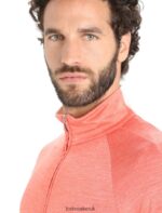Icebreaker Men ZoneKnit Merino Long Sleeve Zip Top Z04NXR230 Clothing Vibrant Earth Heather/Chalk - Image 4
