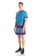 Icebreaker Men ZoneKnit Merino Short Sleeve T-Shirt Geodetic Z04NXR63 Clothing Geo Blue/Go Berry - Image 4