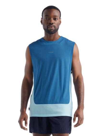 Icebreaker Men ZoneKnit Merino Tank Z04NXR490 Clothing Azul/Haze
