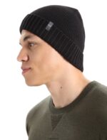 Icebreaker Unisex Merino Vela Cuff Beanie Z04NXR335 Accessories Black - Image 3