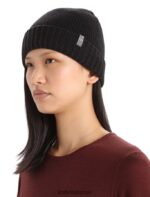 Icebreaker Unisex Merino Vela Cuff Beanie Z04NXR335 Accessories Black - Image 6