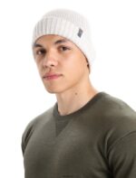 Icebreaker Unisex Merino Vela Cuff Beanie Z04NXR463 Accessories Ecru Heather - Image 4
