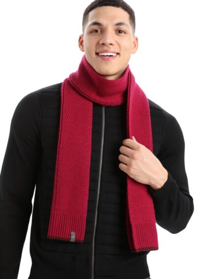 Icebreaker Unisex Merino Waypoint Scarf Z04NXR465 Accessories Cherry/Espresso