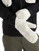 Icebreaker Unisex RealFleece Merino High Pile Mittens Z04NXR305 Clothing Ecru Heather