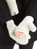 Icebreaker Unisex RealFleece Merino High Pile Mittens Z04NXR305 Clothing Ecru Heather - Image 3
