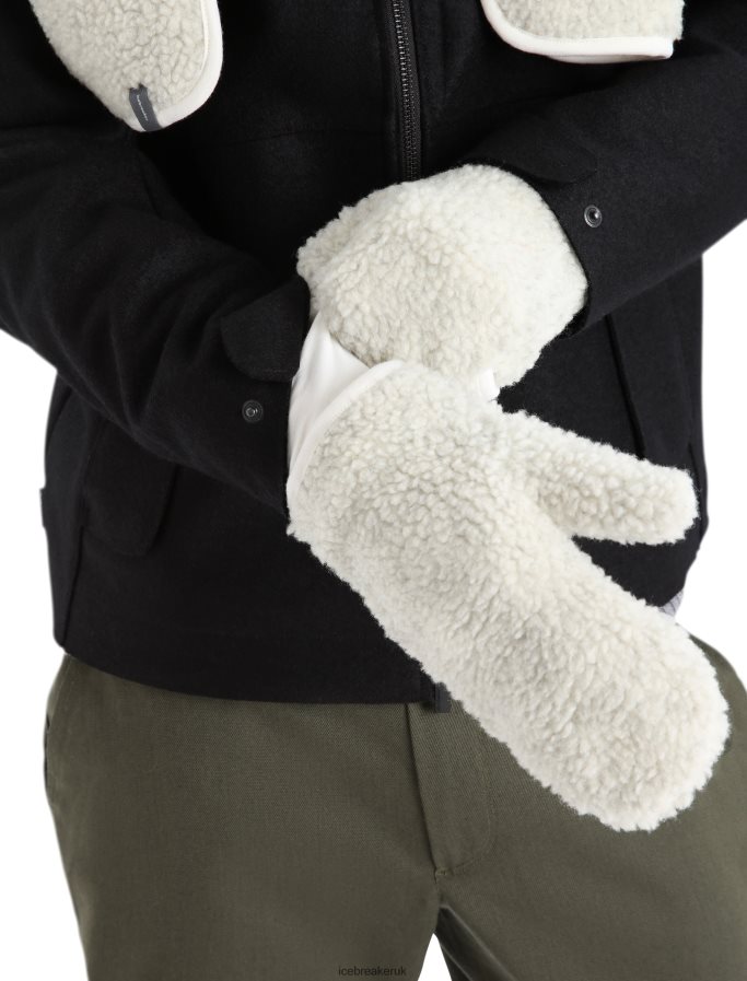 icebreaker_unisex_realfleece_merino_high_pile_mittens_z04nxr305_clothing_ecru_heather.jpg Icebreaker Unisex RealFleece Merino High Pile Mittens Z04NXR305 Clothing Ecru Heather - Image 1