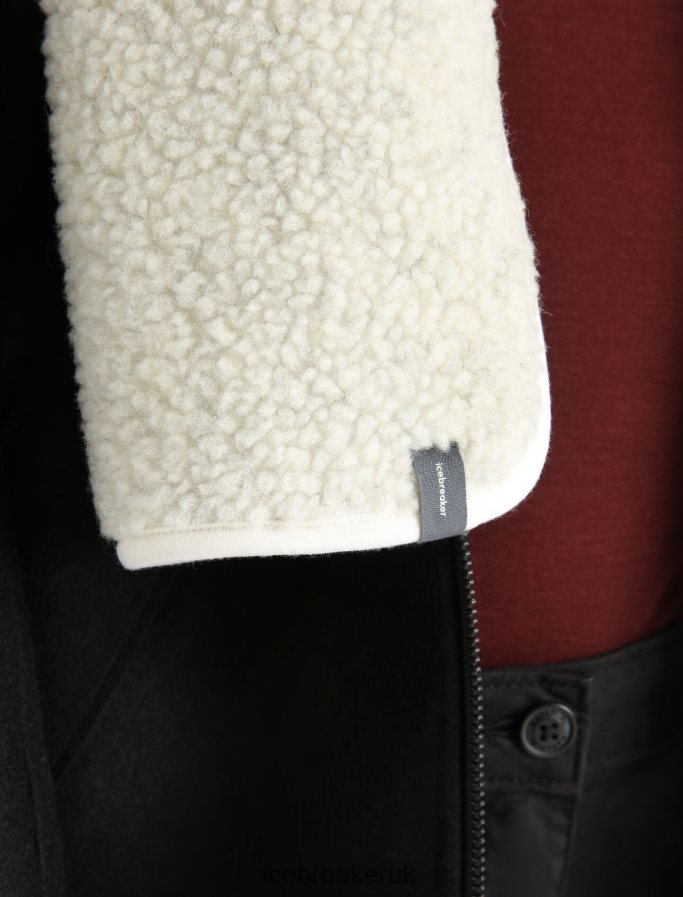Icebreaker Unisex RealFleece Merino High Pile Scarf Z04NXR337 Accessories Ecru Heather - Image 3