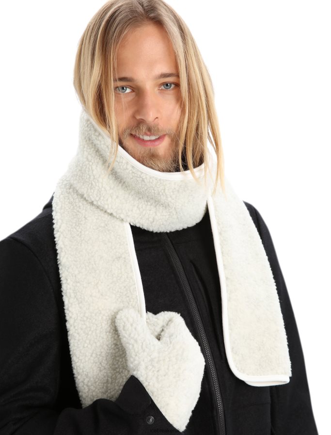 Icebreaker Unisex RealFleece Merino High Pile Scarf Z04NXR337 Accessories Ecru Heather - Image 1