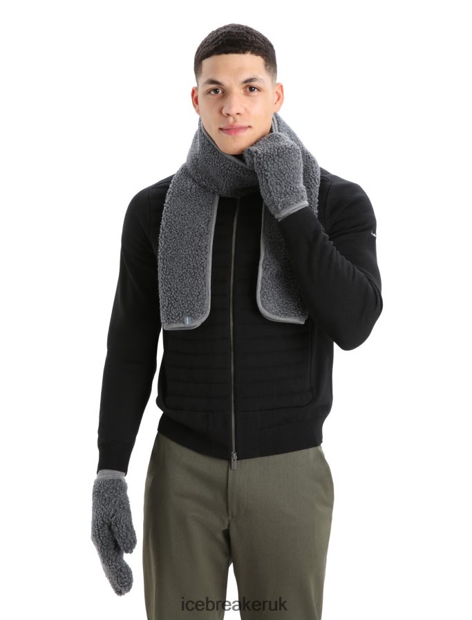 Icebreaker Unisex RealFleece Merino High Pile Scarf Z04NXR338 Accessories Gritstone Heather - Image 4