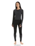 Icebreaker Women 125 ZoneKnit Merino Long Sleeve Crewe Thermal Top Z04NXR590 Clothing Jet Heather/Black - Image 3