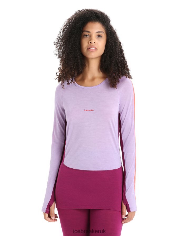 Icebreaker Women 125 ZoneKnit Merino Long Sleeve Crewe Thermal Top Z04NXR591 Clothing Purple Gaze/Go Berry - Image 1