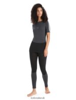 Icebreaker Women 125 ZoneKnit Merino Short Sleeve Crewe Thermal Top Z04NXR588 Clothing Jet Heather/Black - Image 3