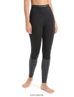 Icebreaker Women 125 ZoneKnit Merino Thermal Leggings Z04NXR592 Clothing Black/Jet Heather