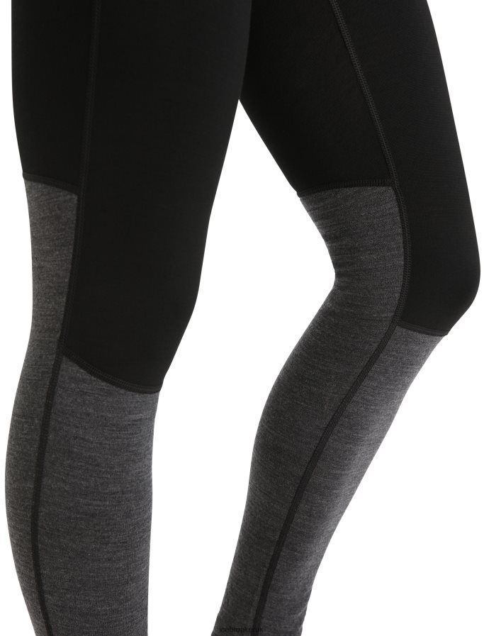 Icebreaker Women 200 ZoneKnit Merino Thermal Leggings Z04NXR582 Clothing Black/Jet Heather - Image 6