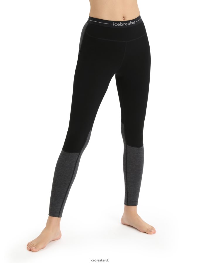 icebreaker_women_200_zoneknit_merino_thermal_leggings_z04nxr582_clothing_black_jet_heather.jpg Icebreaker Women 200 ZoneKnit Merino Thermal Leggings Z04NXR582 Clothing Black/Jet Heather - Image 1