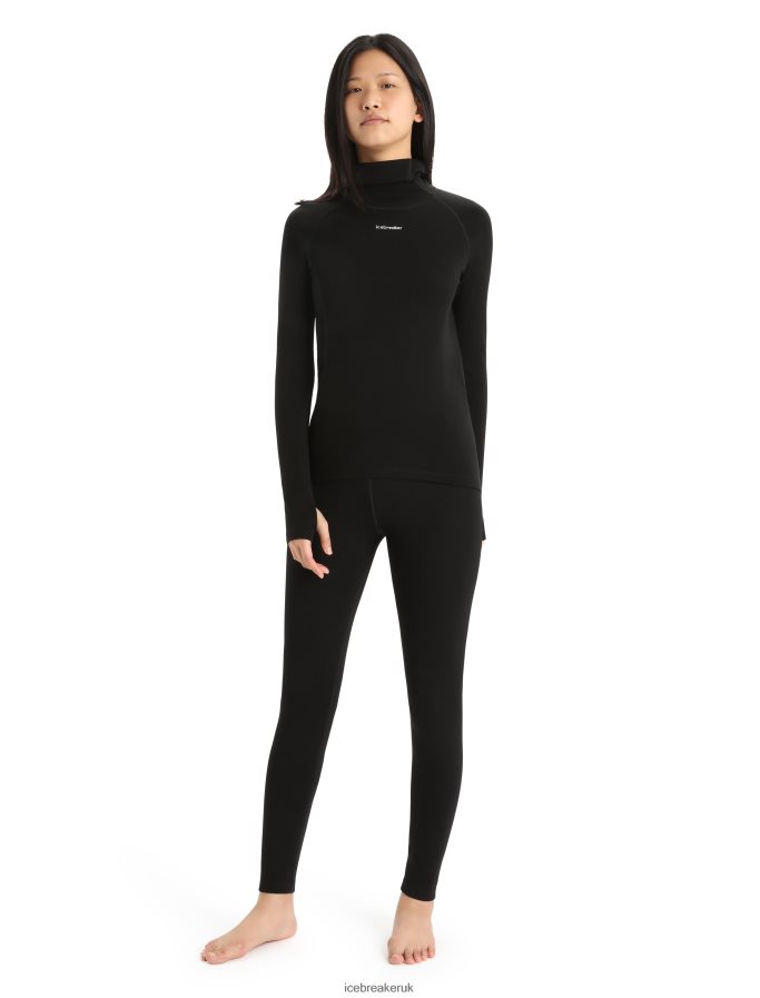 Icebreaker Women 300 MerinoFine Long Sleeve Roll Neck Thermal Top Z04NXR586 Clothing Black - Image 3