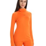 Icebreaker Women 300 MerinoFine Long Sleeve Roll Neck Thermal Top Z04NXR880 Clothing Flash