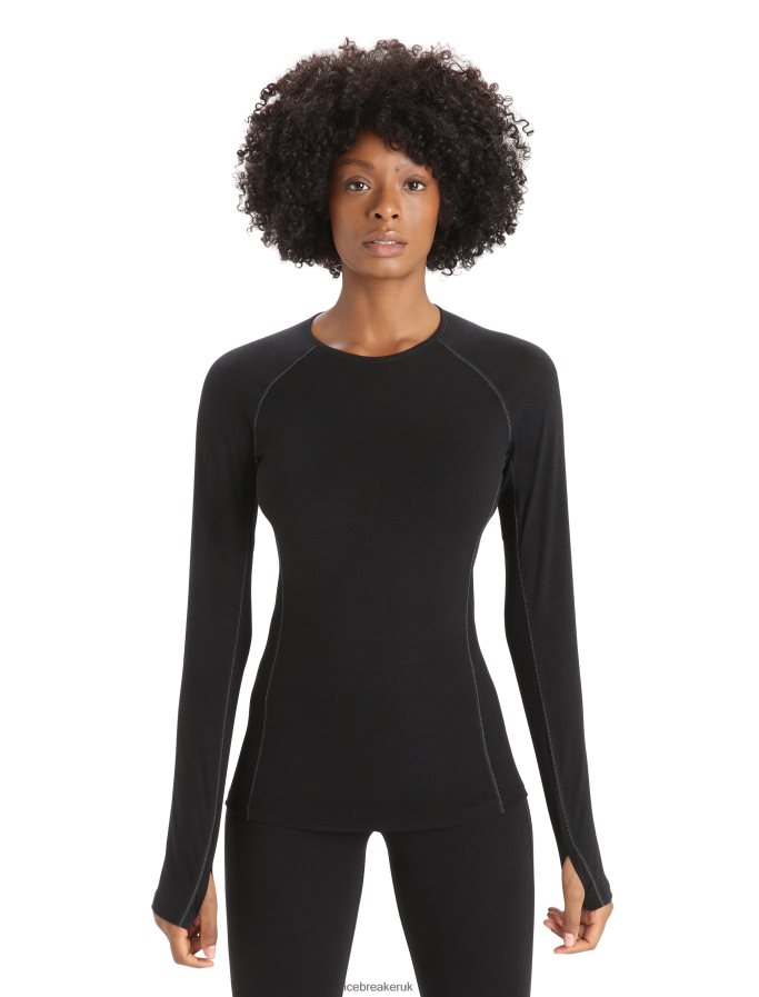 icebreaker_women_bodyfitzone_merino_150_zone_long_sleeve_crewe_thermal_top_z04nxr794_clothing_black.jpg Icebreaker Women BodyfitZone Merino 150 Zone Long Sleeve Crewe Thermal Top Z04NXR794 Clothing Black - Image 1