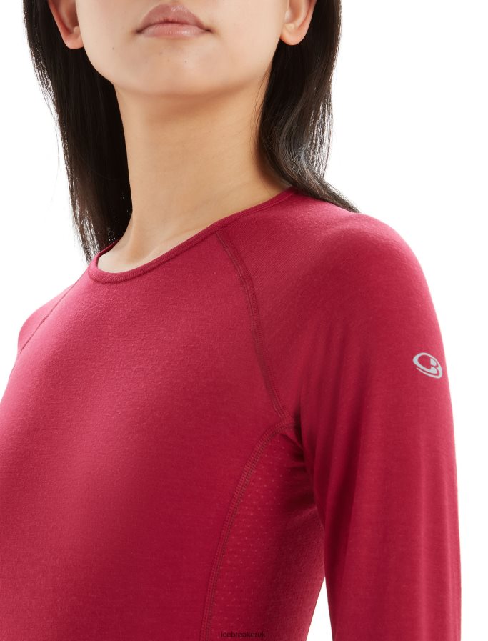 Icebreaker Women BodyfitZone Merino 150 Zone Long Sleeve Crewe Thermal Top Z04NXR795 Clothing Cherry - Image 4