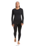 Icebreaker Women BodyfitZone Merino 200 Zone Thermal Long Sleeve Crewe Top Z04NXR862 Clothing Black - Image 3