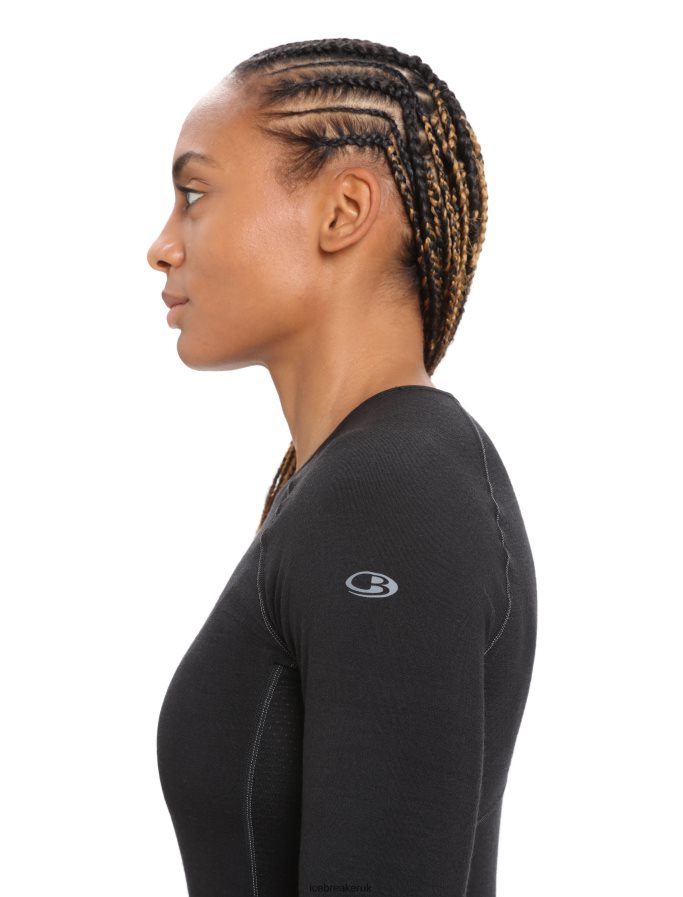 Icebreaker Women BodyfitZone Merino 200 Zone Thermal Long Sleeve Crewe Top Z04NXR862 Clothing Black - Image 5