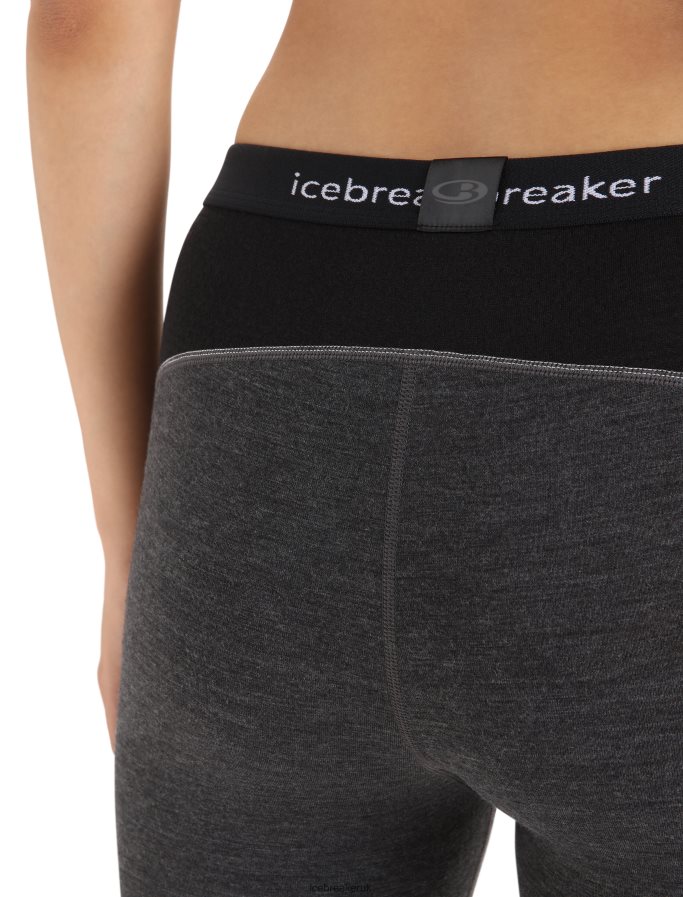 Icebreaker Women BodyfitZone Merino 260 Zone 3/4 Thermal Leggings Z04NXR886 Clothing Jet Heather/Black - Image 5