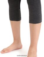 Icebreaker Women BodyfitZone Merino 260 Zone 3/4 Thermal Leggings Z04NXR886 Clothing Jet Heather/Black - Image 7