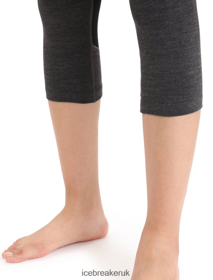 Icebreaker Women BodyfitZone Merino 260 Zone 3/4 Thermal Leggings Z04NXR886 Clothing Jet Heather/Black - Image 7