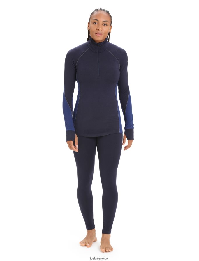 Icebreaker Women BodyfitZone Merino 260 Zone Long Sleeve Half Zip Thermal Top Z04NXR846 Clothing Midnight Navy/Royal Navy - Image 3