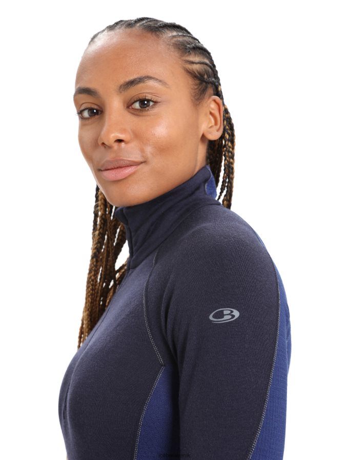 Icebreaker Women BodyfitZone Merino 260 Zone Long Sleeve Half Zip Thermal Top Z04NXR846 Clothing Midnight Navy/Royal Navy - Image 5