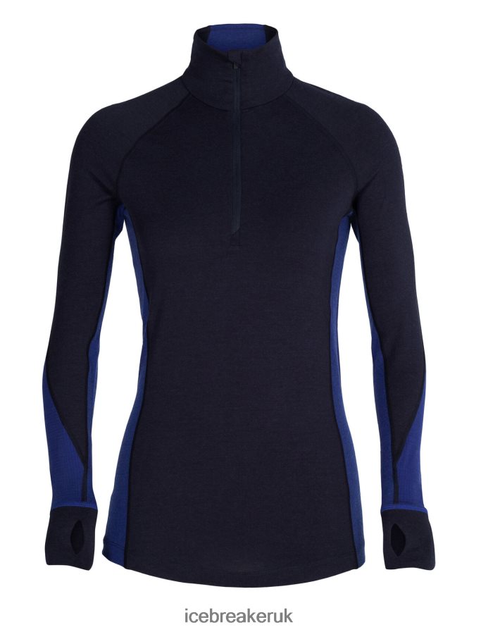 Icebreaker Women BodyfitZone Merino 260 Zone Long Sleeve Half Zip Thermal Top Z04NXR846 Clothing Midnight Navy/Royal Navy - Image 8