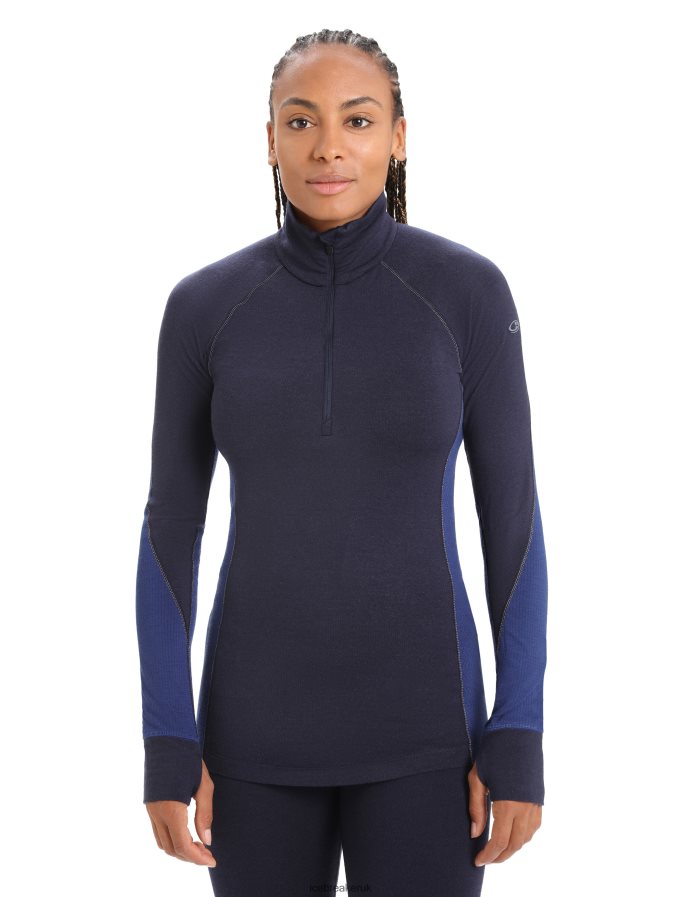 icebreaker_women_bodyfitzone_merino_260_zone_long_sleeve_half_zip_thermal_top_z04nxr846_clothing_midnight_navy_royal_navy.jpg Icebreaker Women BodyfitZone Merino 260 Zone Long Sleeve Half Zip Thermal Top Z04NXR846 Clothing Midnight Navy/Royal Navy - Image 1
