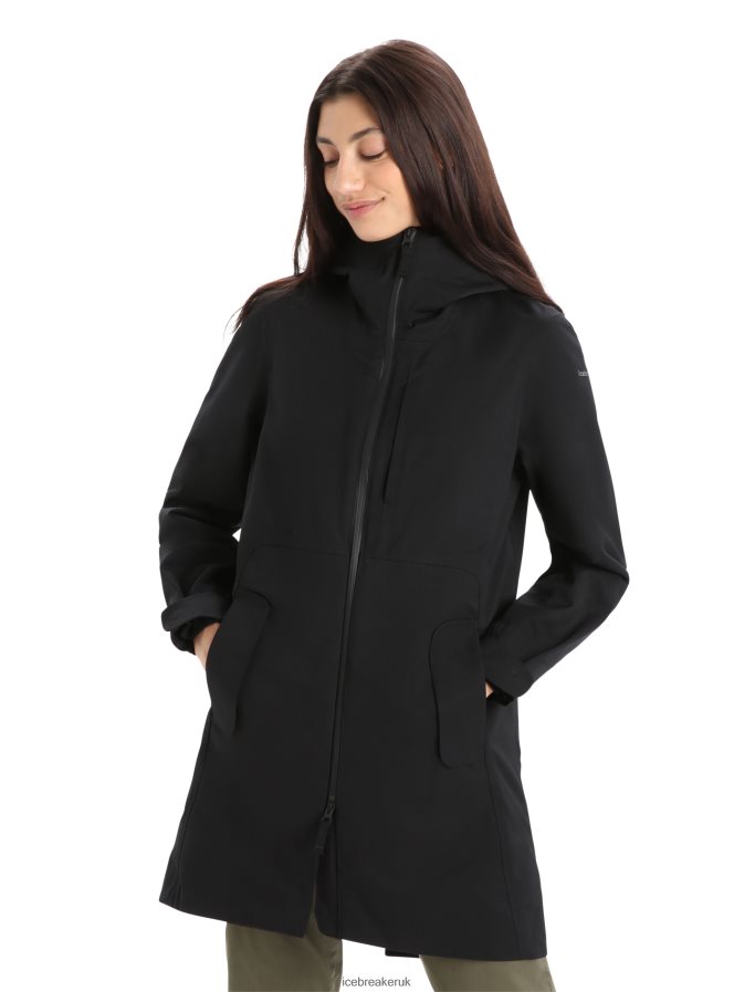 Icebreaker Women City Label Shell+ Merino 4-in-1 Parka Z04NXR686 Clothing Black - Image 1